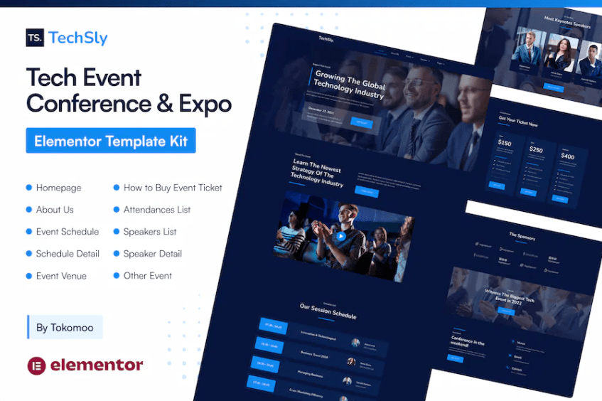 TechSly – 技术活动会议和博览会 Elementor Pro 模板套件