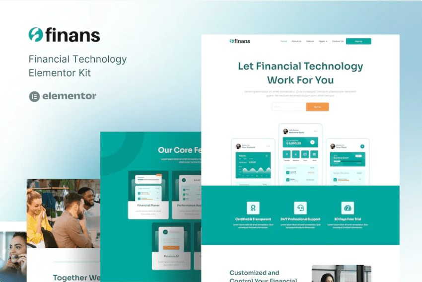 Finans – 金融科技 Elementor Pro 模板套件