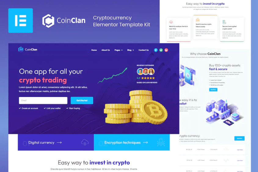 CoinClan – 加密货币元素模板套件