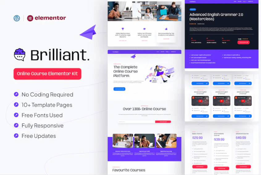 Brilliant – 在线课程 Elementor Pro 模板套件