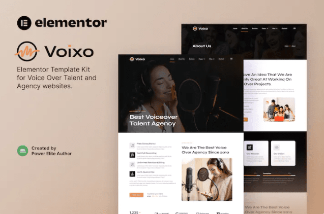 Voixo – Voice Over Talent & Agency Elementor 模板套件