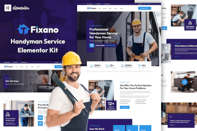 Fixano – Handyman Services Elementor 模板套件