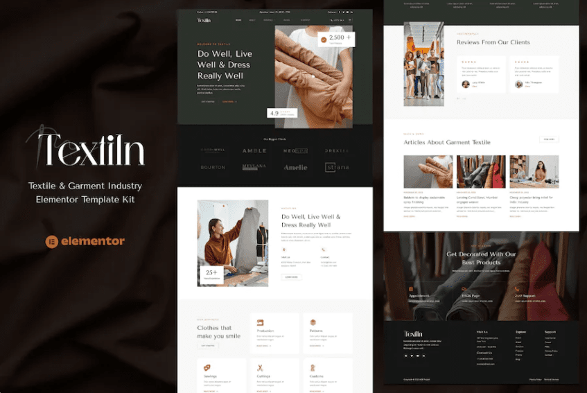 Textiln – 纺织和服装行业 Elementor 模板套件