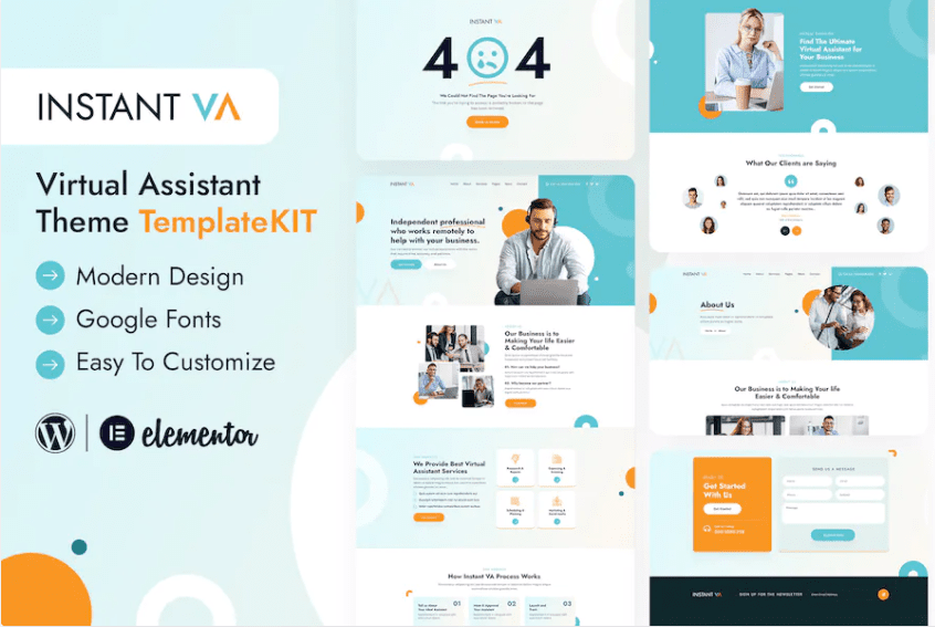 Instant VA – 虚拟助手 Elementor 模板套件
