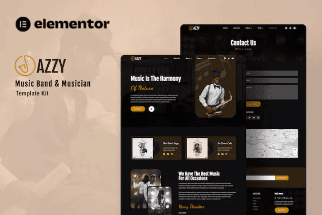 Jazzy – 乐队和音乐家 Elementor 模板套件