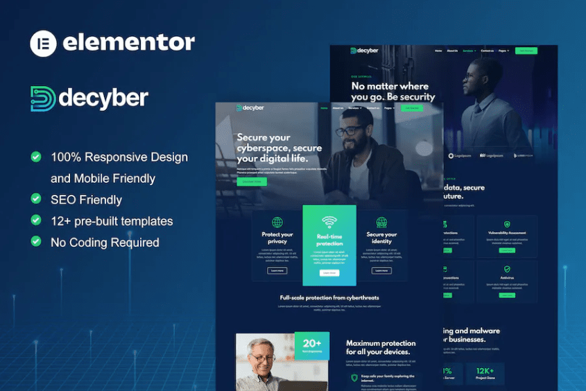 Decyber – 网络安全服务 Elementor 模板套件