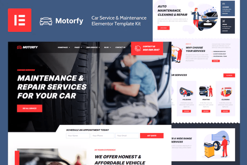 Motorfy – 汽车服务和维护元素模板套件