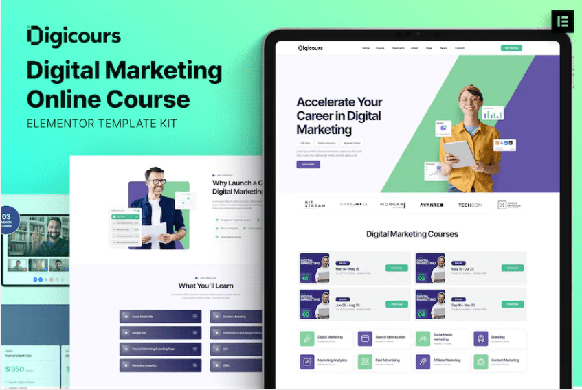 Digicours – 数字营销在线课程元素模板套件