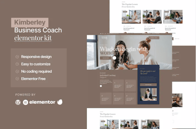 Kimberley – 商务教练 Elementor 模板套件