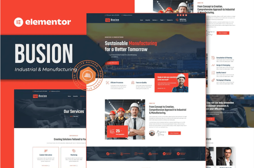 Busion – 工业和制造 Elementor Pro 模板套件