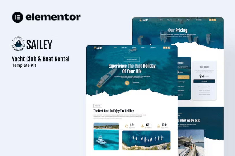 Sailey – 游艇俱乐部和船只租赁 Elementor 模板套件