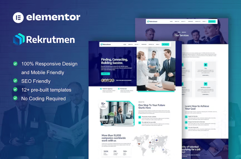 Rekrutmen – 人力资源和招聘机构 Elementor 模板套件