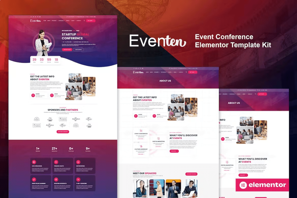 Eventen – 活动会议 Elementor Pro 模板套件