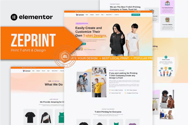 Zeprint – 打印 T 恤和设计 Elementor Pro 模板套件