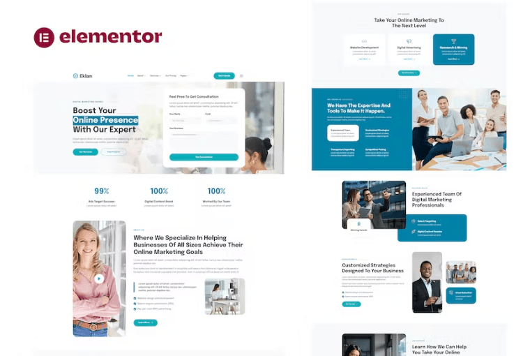 Eklan – 数字营销机构 Elementor 模板套件