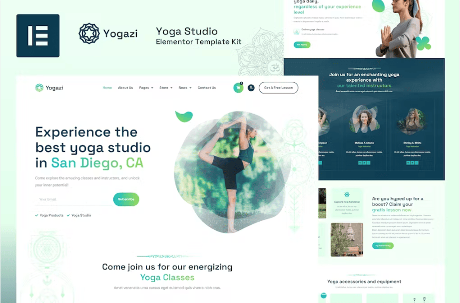 Yogazi – Yoga Studio Elementor Pro 模板套件