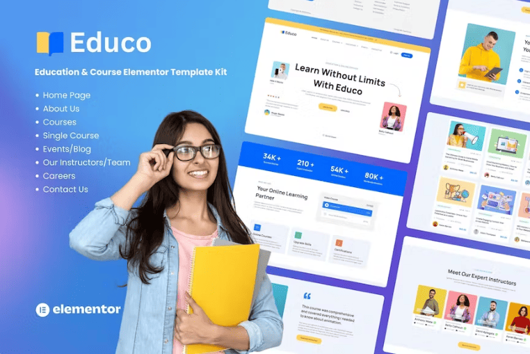 Educo – 教育和在线课程元素模板套件