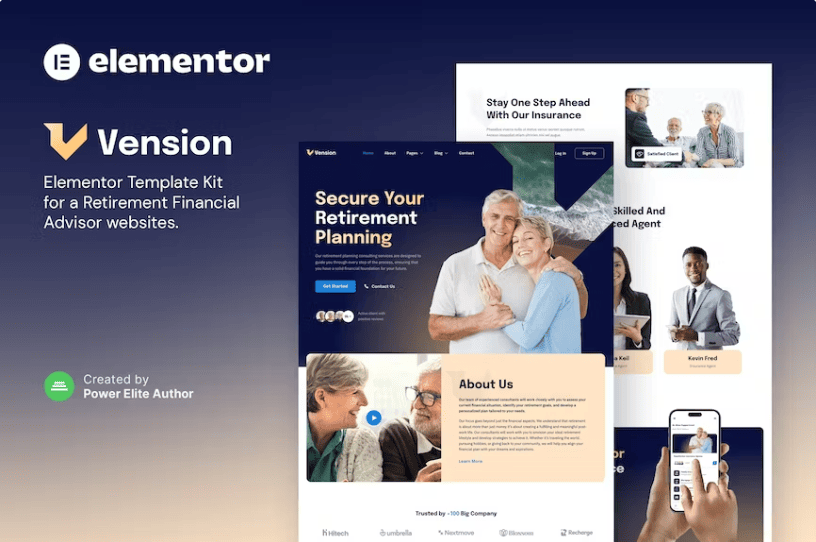 Vension – 退休计划咨询 Elementor 模板套件