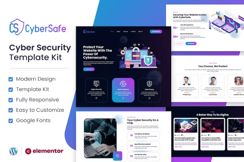 Cyber​​Safe – 网络安全服务元素模板套件