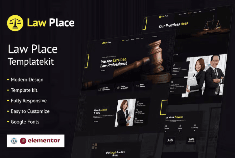 Law Place – 法律和律师事务所 Elementor 模板套件