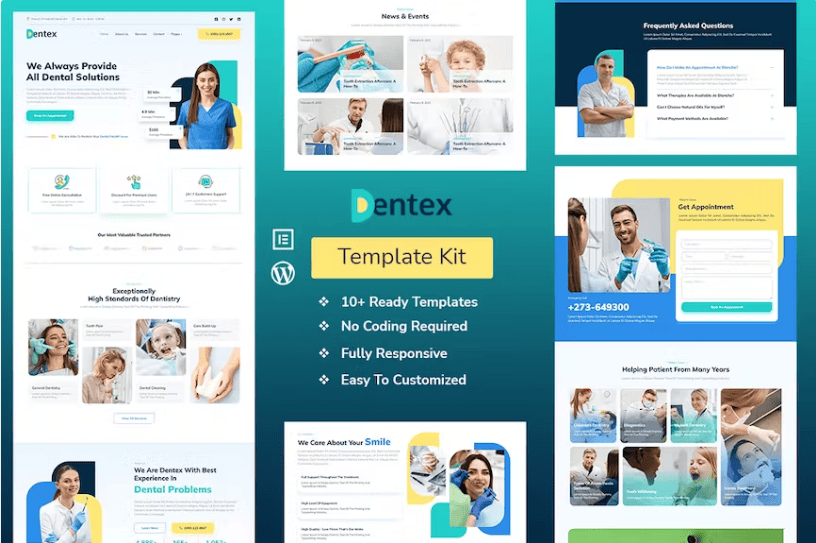 DENTEX – 牙医和牙科护理 Elementor 模板套件