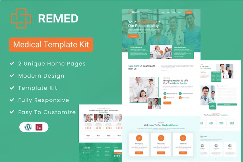 Remed – 医疗诊所 Elementor 模板套件