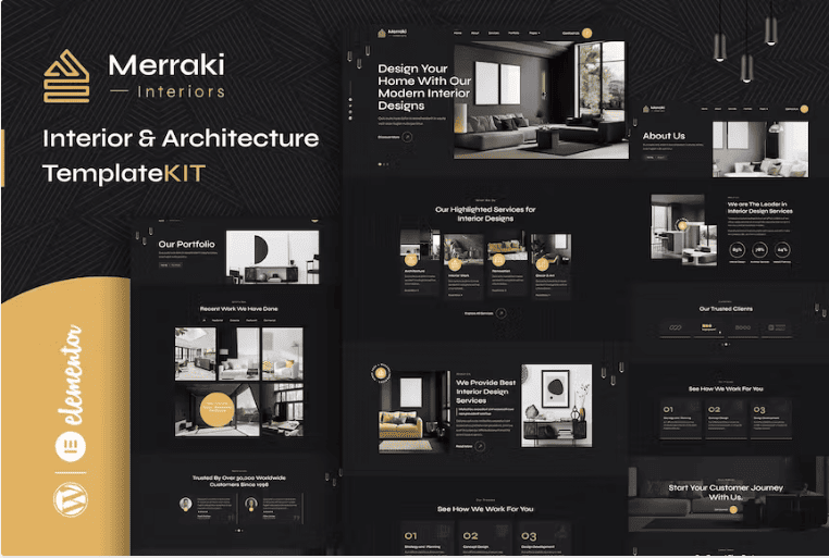 Merraki-室内与建筑元素Elementor模板套件