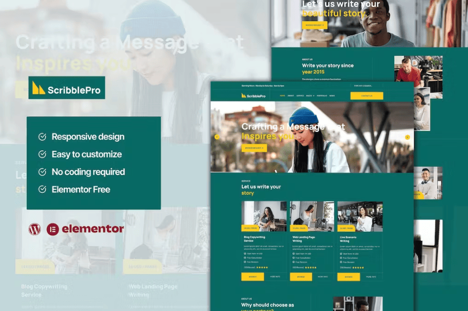 Scribble – 内容写作服务 Elementor 模板套件