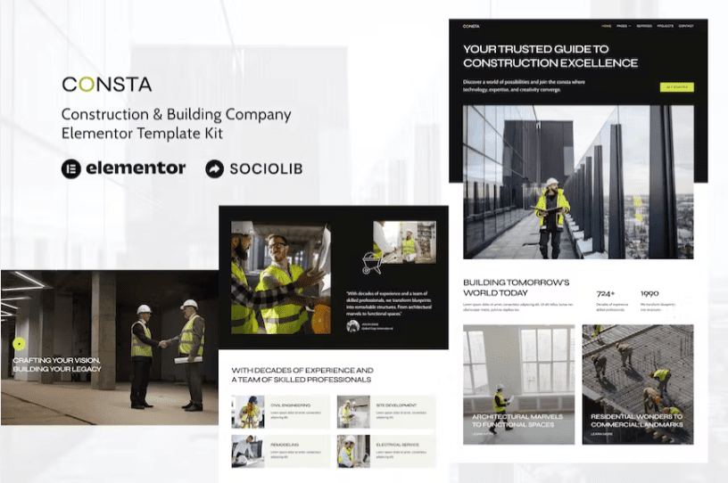 Consta – 建筑公司 Elementor 模板套件