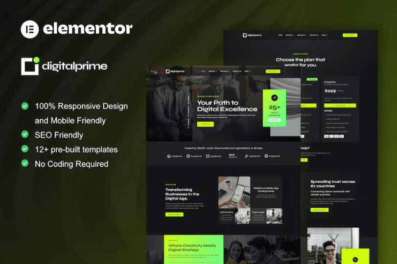 DigitalPrime – 数字代理 Elementor 模板套件