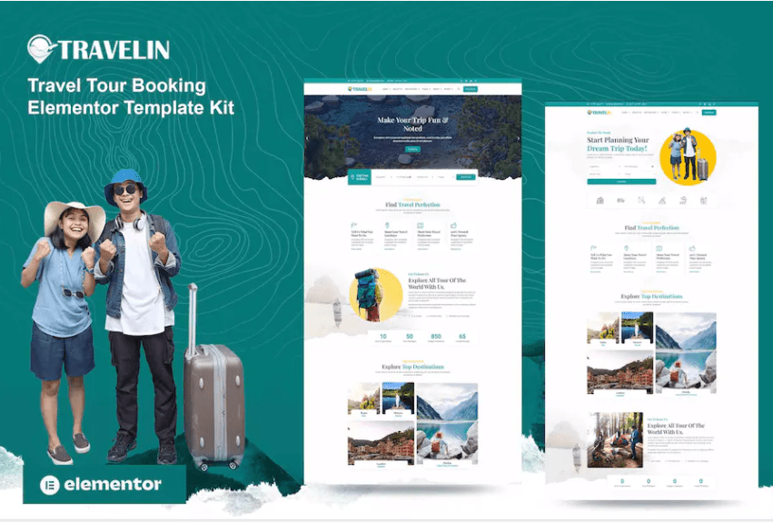 Travelin – 旅游预订 Elementor 模板套件