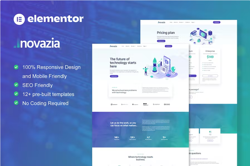 Inovazia – IT 服务 Elementor Pro 完整站点模板工具包