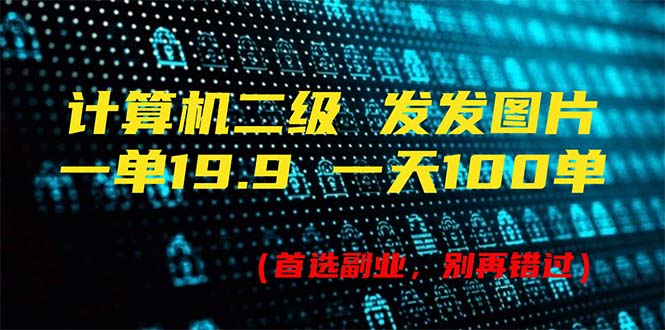 计算机二级，一单19.9 一天能出100单，每天只需发发图片