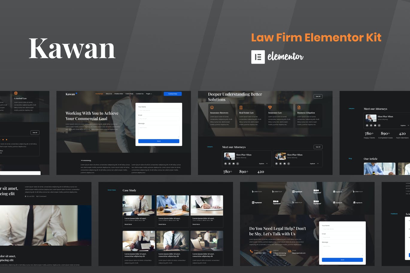 Kawan – 律师事务所 Elementor Template Kit