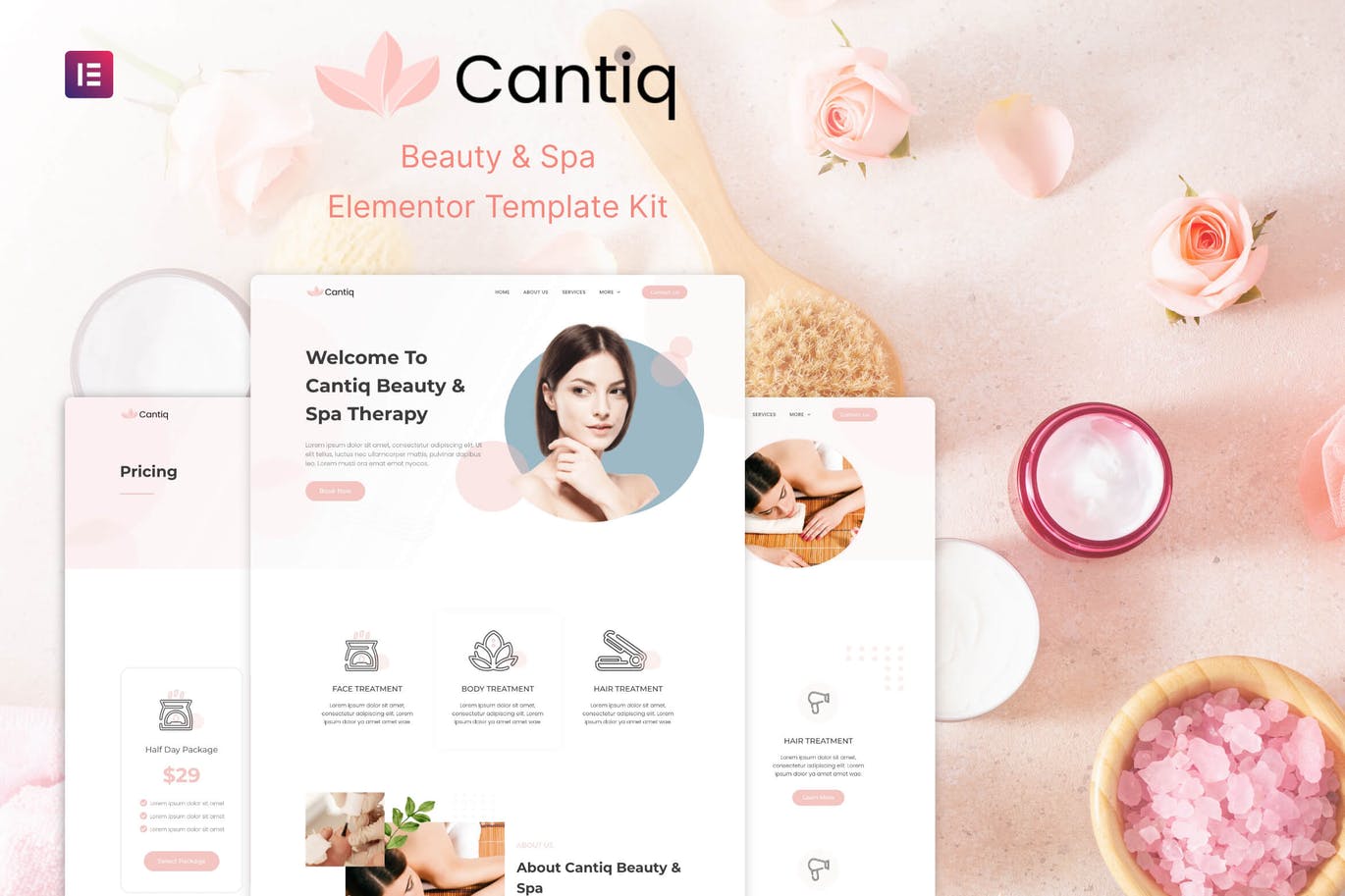 Cantiq – 美容水疗沙龙保养 Elementor Template Kit