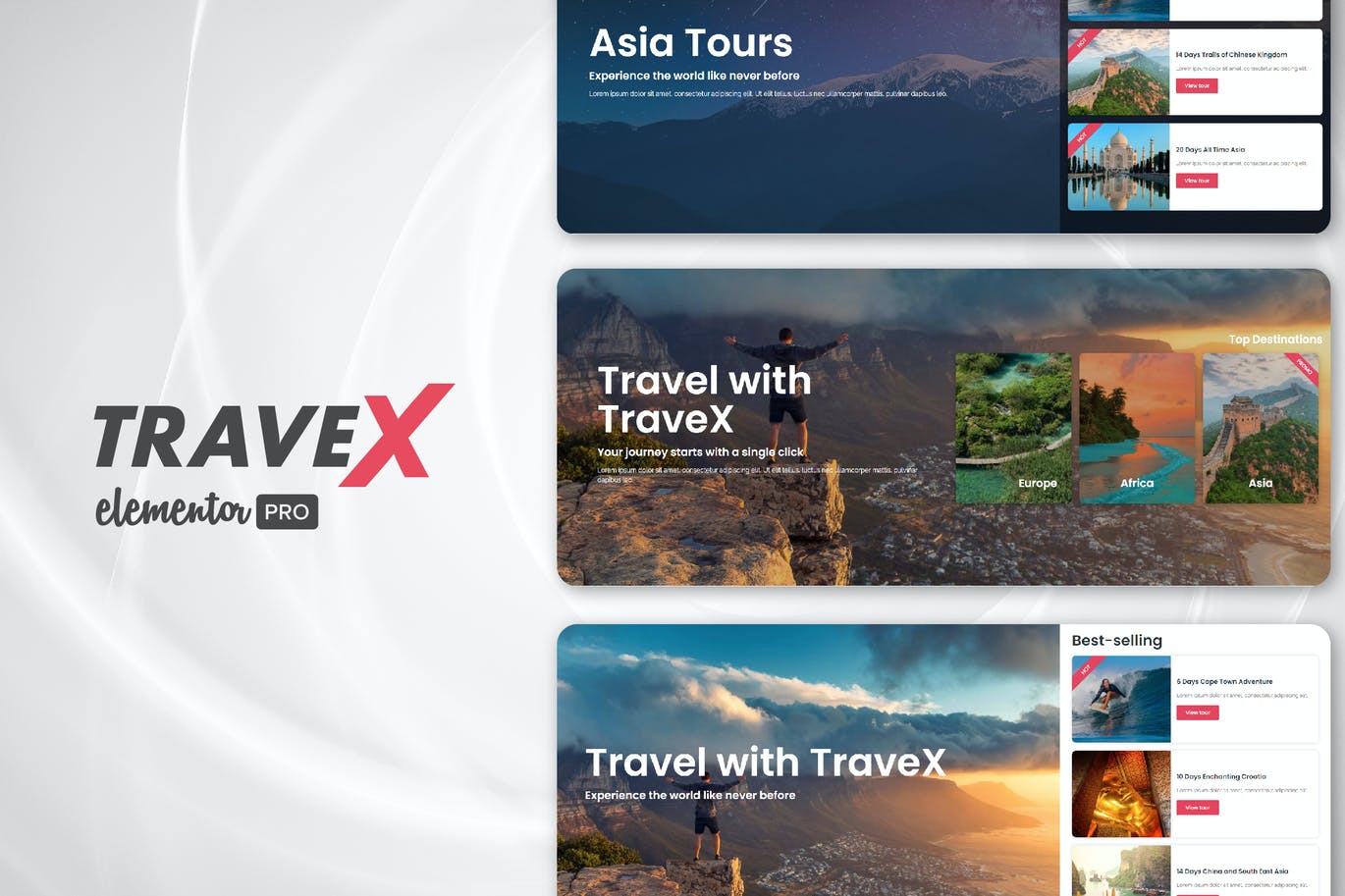 TraveX – 旅行 Elementor Template Kit