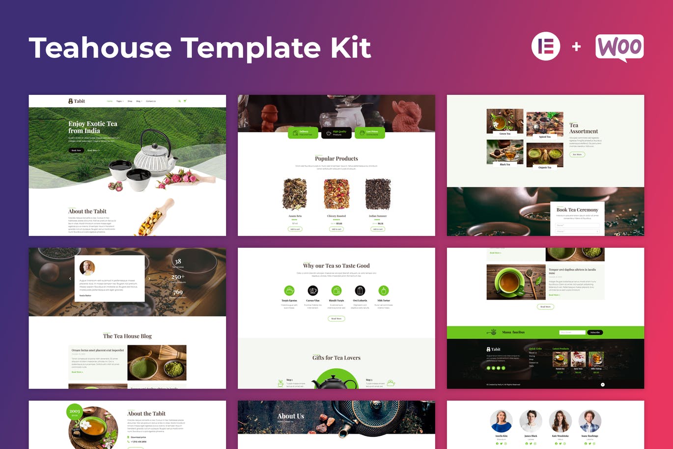 Tabit — 茶馆 Elementor Template Kit