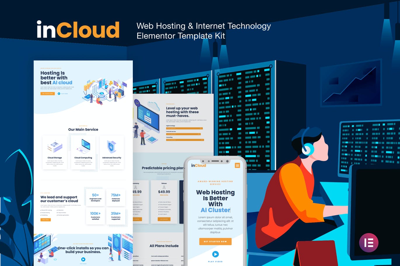 inCloud – 虚拟主机Elementor模板工具包