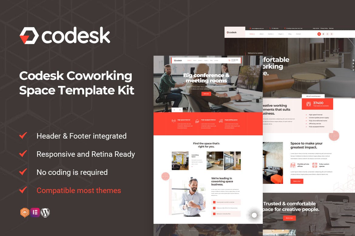 Codesk – 共享空间 Elementor Template Kit