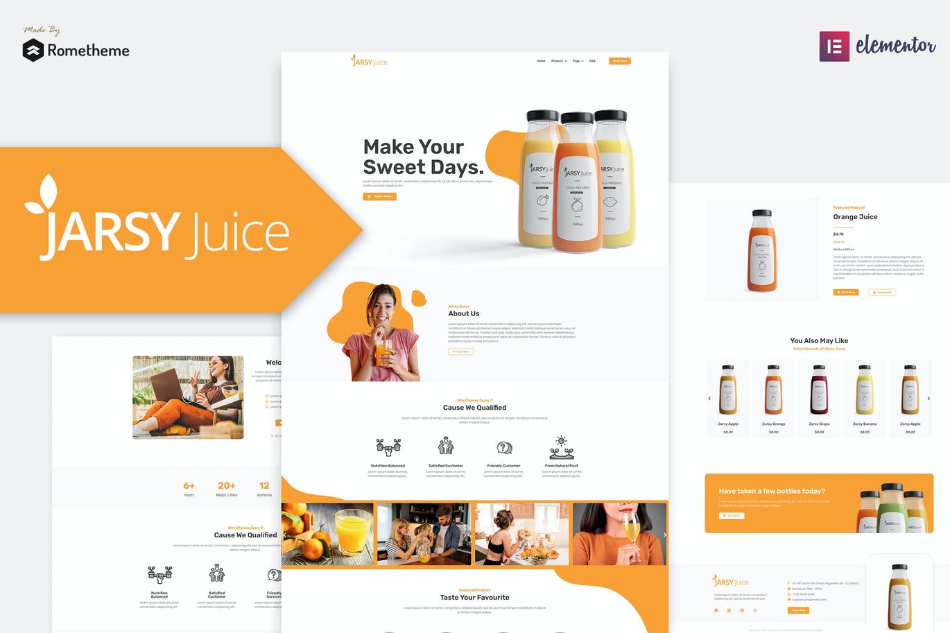 Jarsy Juice – 饮料品牌 Elementor Template Kit