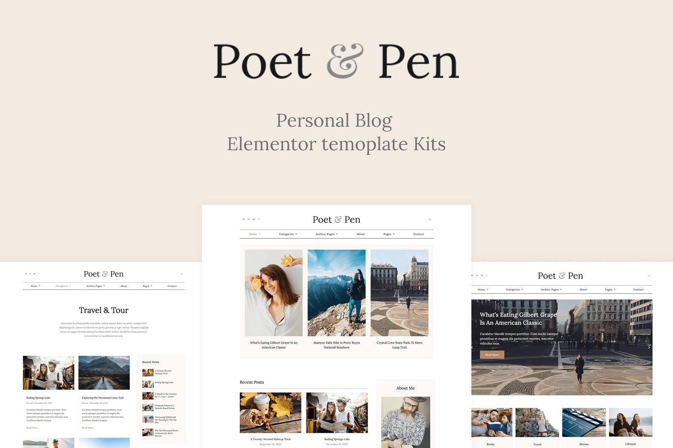 Poet & Pen – 个人博客 Elementor Template Kit