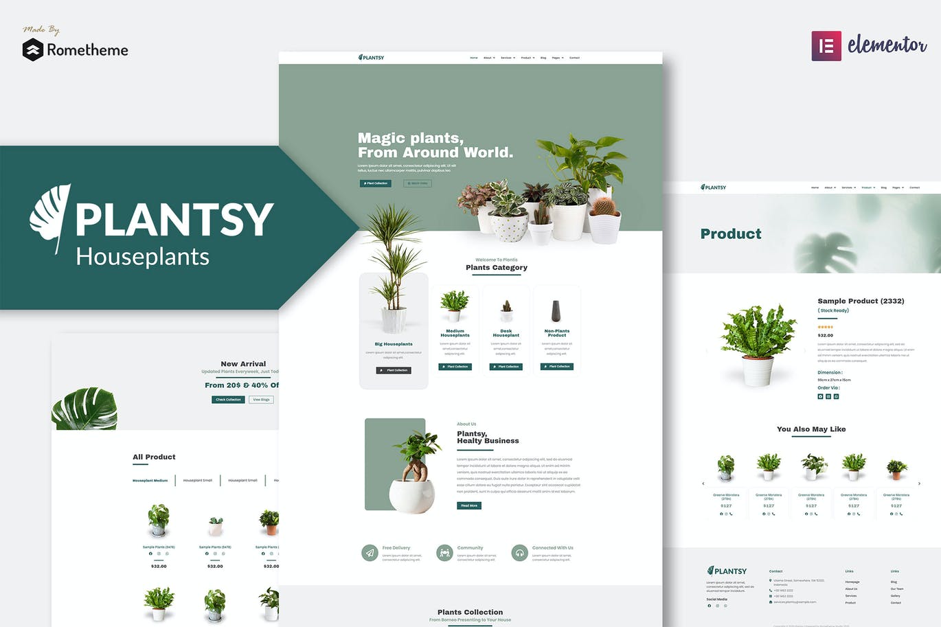 Plantsy – 室内植物 Elementor Template Kit