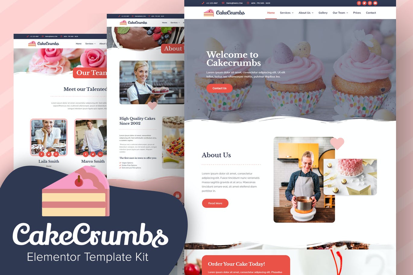 Cakecrumbs – 面包店Elementor模板工具包