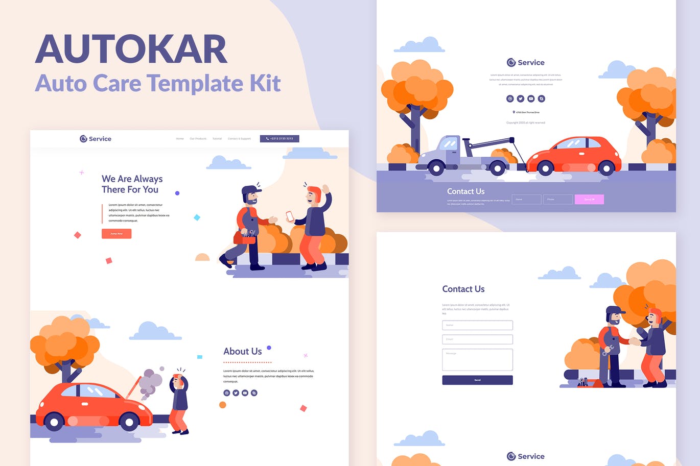 Autokar – 汽车保养 Elementor Template Kit