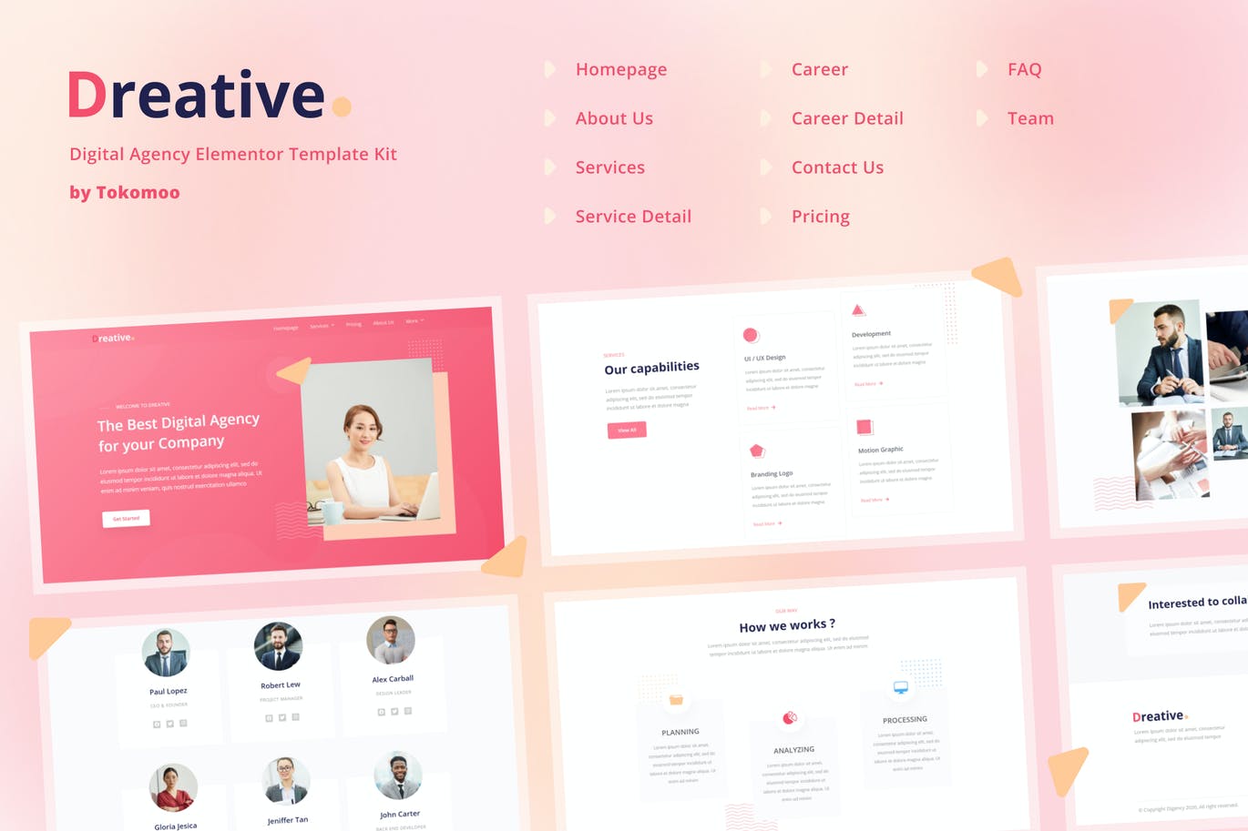 Dreative | 机构Elementor模板工具包