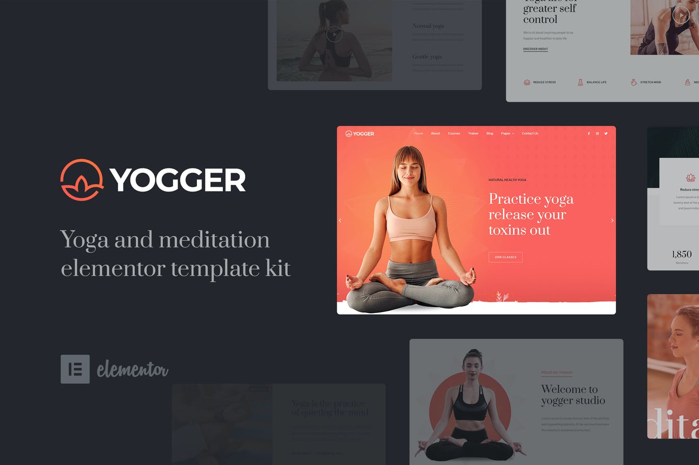 Yogger – 冥想和瑜伽Elementor模板工具包