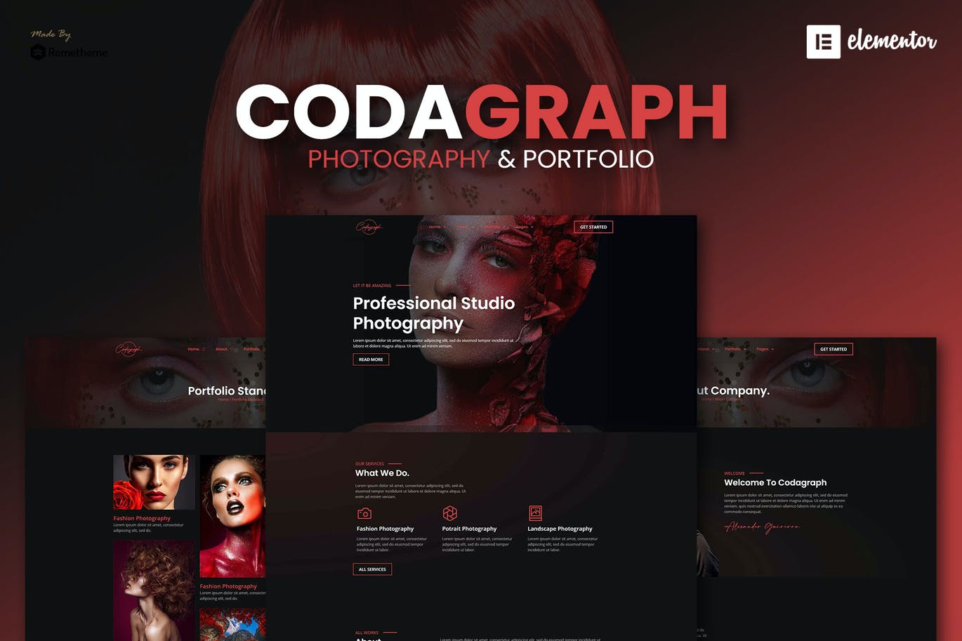 Codagraph – 摄影和作品集 Elementor Template Kit