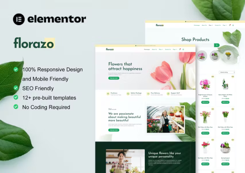 Florazo – WooCommerce 花店和花店 Elementor 模板套件