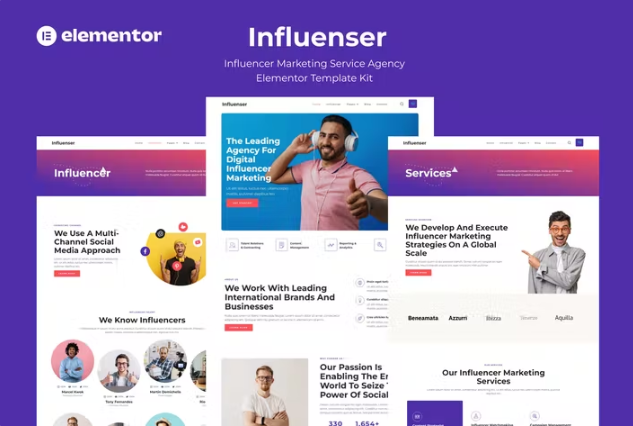 影响者 – 影响者营销服务机构 Elementor 模板工具包
