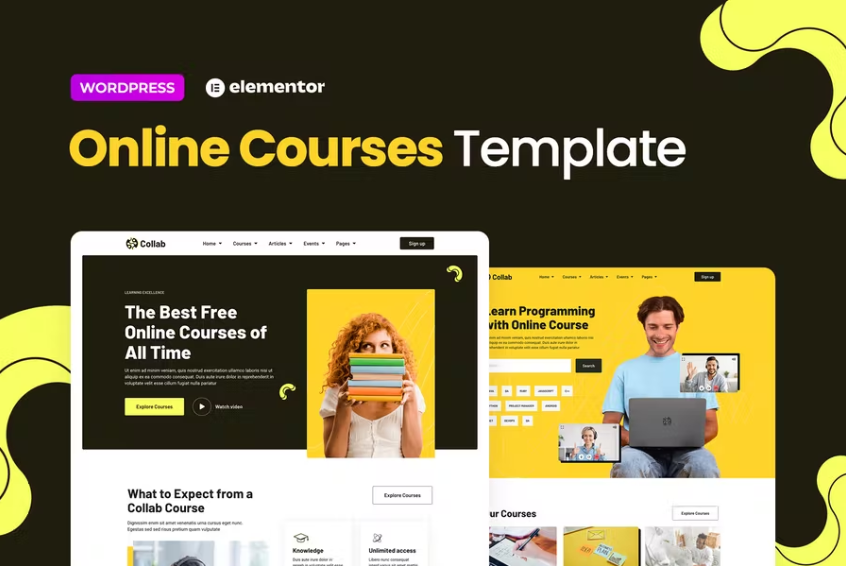 Collab – 在线课程 Elementor 模板工具包